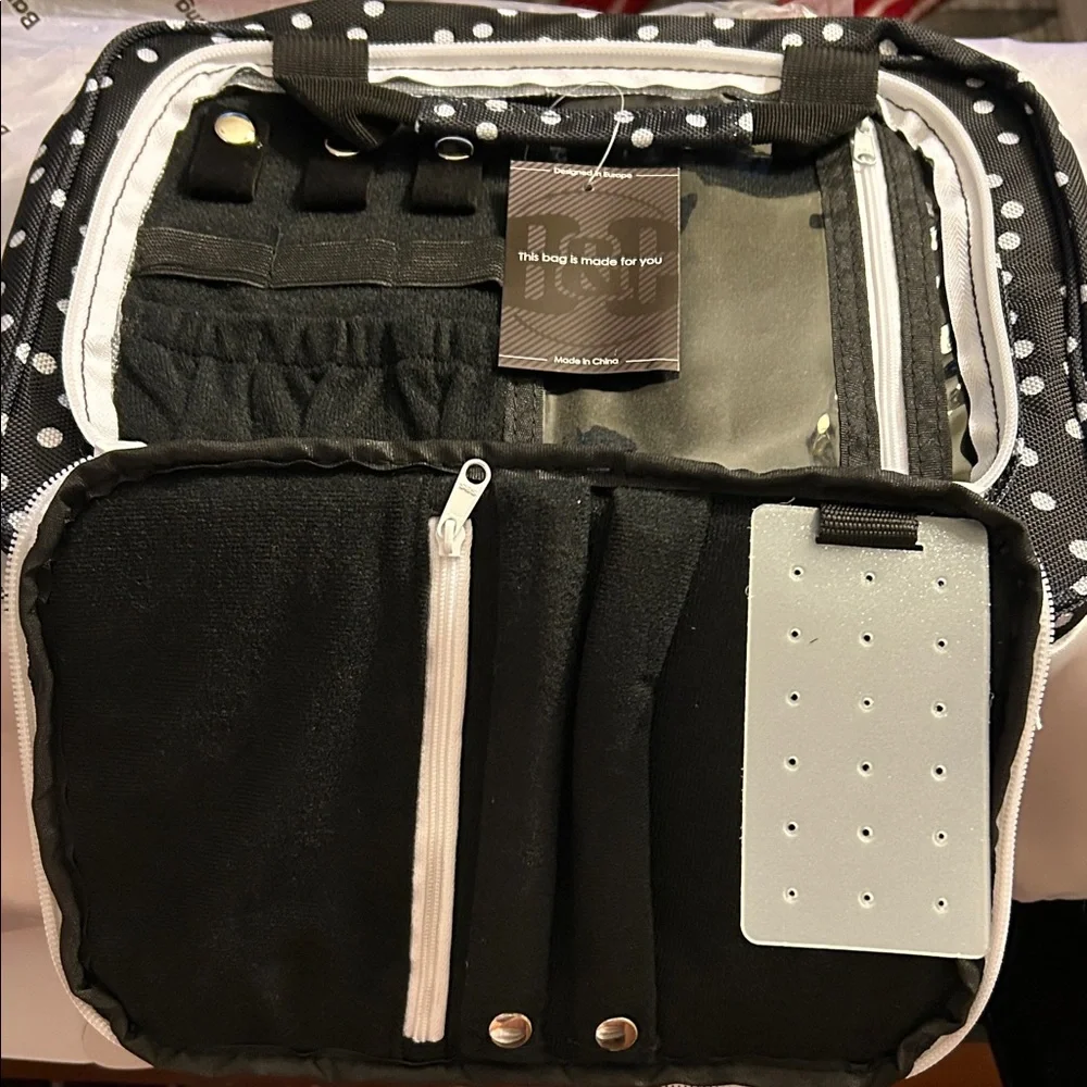Polka Dot Black Toiletry Bag